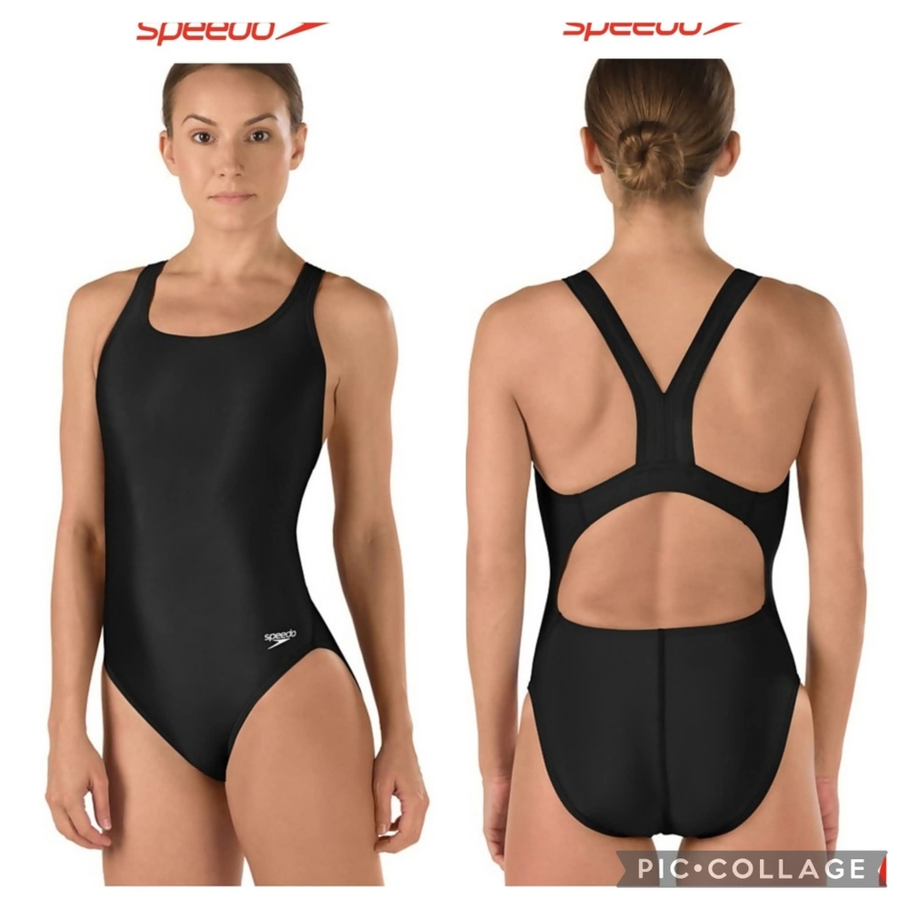 Speedo Black Performance Racerback Swimsuit